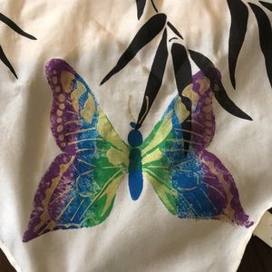 🦋 Jo Steinhurst silk & hand stamped stunning butterfly asian design scarf